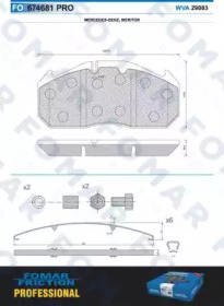 Комплект тормозных колодок FOMAR Friction FO 674681